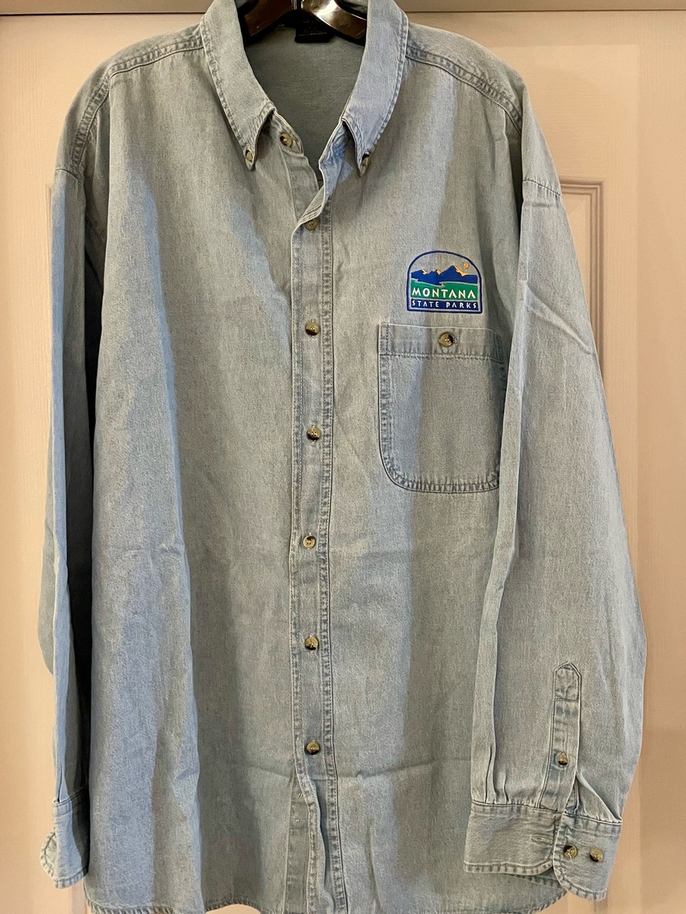 Rivers End Light Blue Denim Shirt - Montana State Parks Size 2XL
